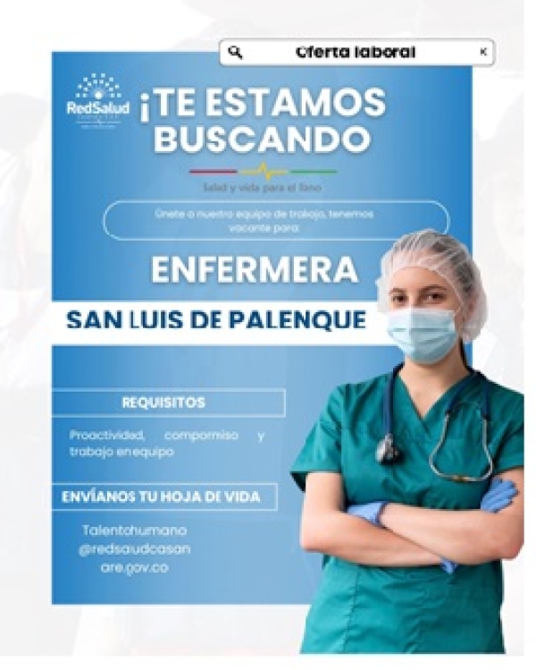 Red Salud Casanare busca personal asistencial para sedes rurales y urbanas en diez municipios