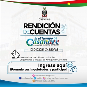 Gobernador Salomón Sanabria rendirá cuentas ante los casanareños este 10 de diciembre