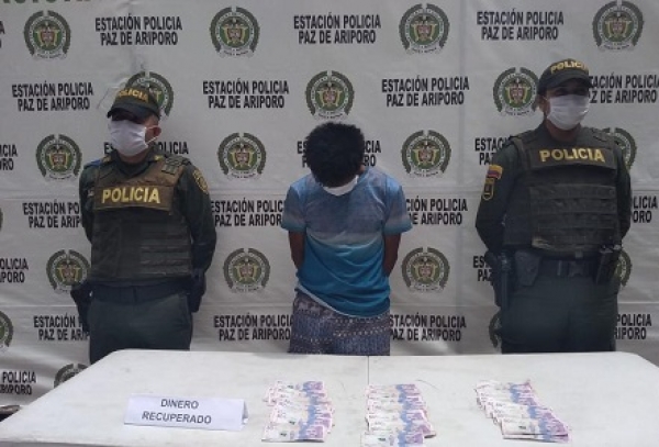 Policía capturó al “Indio” cuando hurtaba dinero en Paz de Ariporo