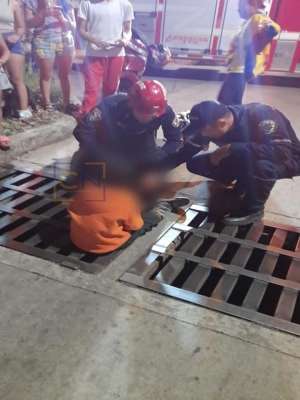 Niño quedó atrapado en rejilla del alcantarillado de aguas lluvias