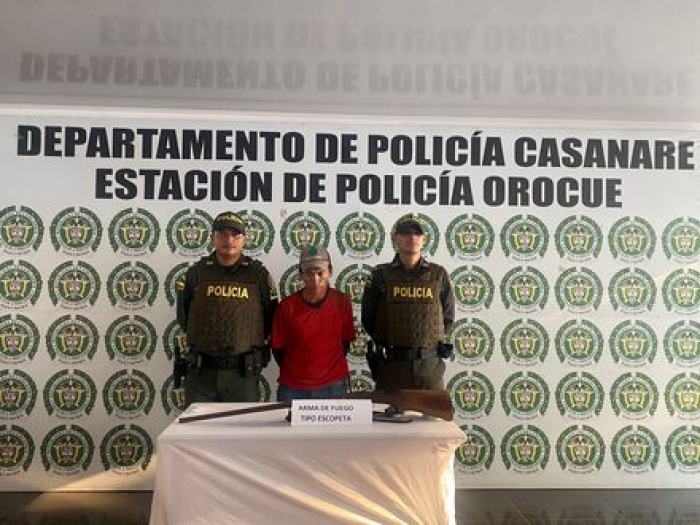En Orocué se reportó captura de una persona por porte ilegal de armas