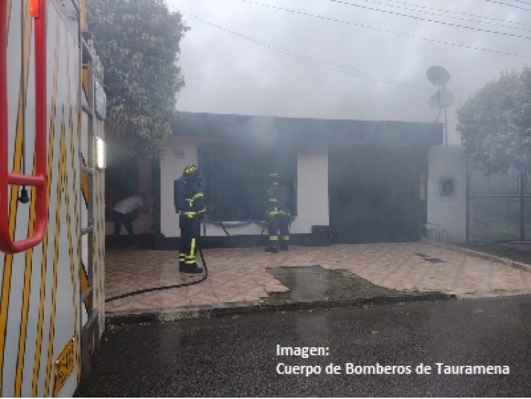 Investigan causas de incendio estructural que afectó una vivienda en Tauramena