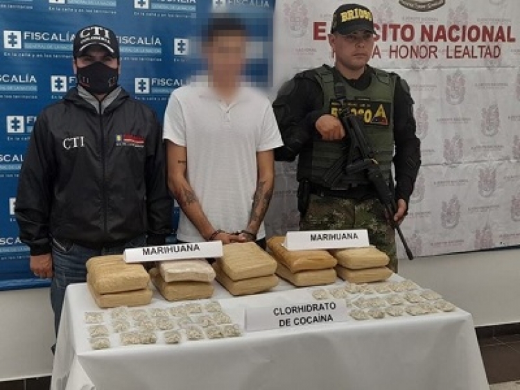 Presunto integrante del Clan del Golfo fue detenido con 10 kilos de marihuana