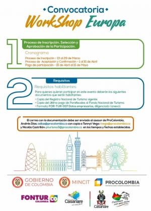 Empresas turísticas de Casanare podrán participar del Workshop Europa