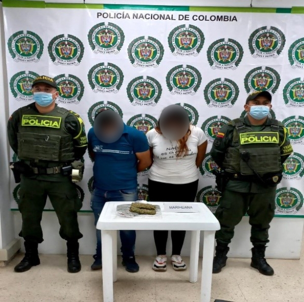 Capturados con 522 gramos de marihuana en vía Monterrey-Yopal