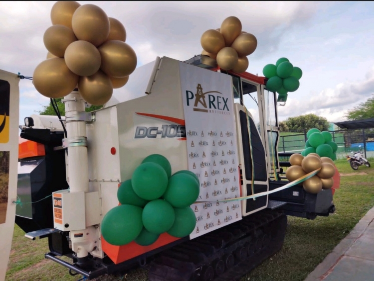 Parex entregó cosechadora a ASOPROFIVI para fortalecer las labores agrícolas en Villanueva