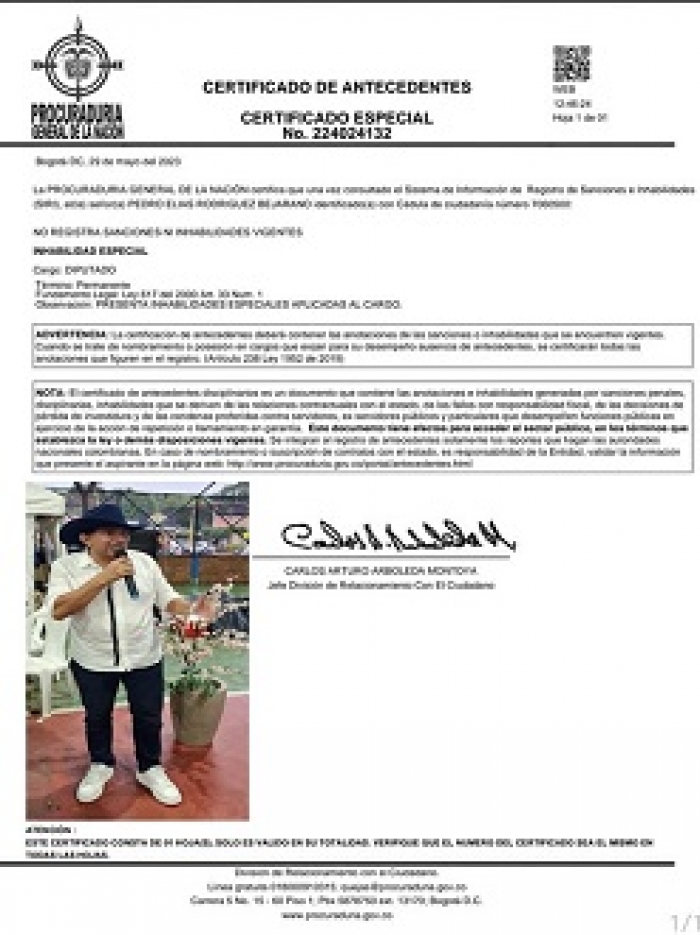 Pedro Rodríguez desistió de sus aspiraciones a la Asamblea Departamental