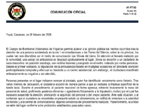 Bomberos de Yopal aclaran procedimiento de atención a un ciudadano en la carrera primera