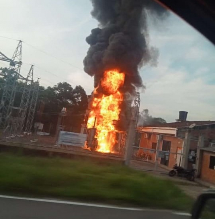 Sin luz el sur de Casanare por incendio en subestación de energía de Aguaclara