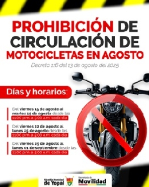 Alcaldía de Yopal restringe circulación de motocicletas los fines de semana para prevenir siniestros viales