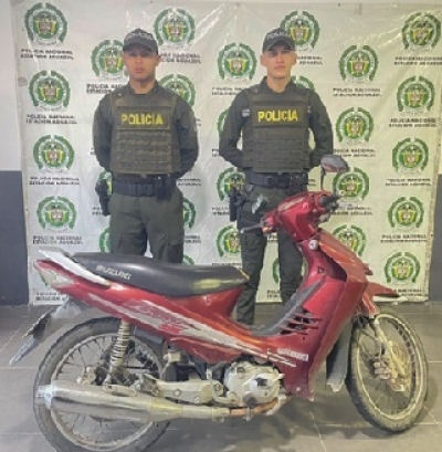 Recuperan motocicleta con antecedentes por hurto durante operativo policial en Yopal