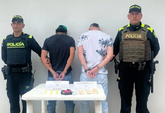 En la Chaparrera fueron capturados dos sujetos en flagrancia por tráfico de estupefacientes