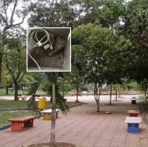 Parque biosaludable de La Campiña a oscuras por robo del cableado