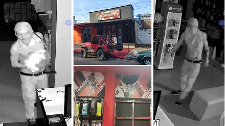 Muy selectivo: Ladrón que ingresó a local de ropa deportiva tuvo tiempo de escoger las prendas que se iba a llevar