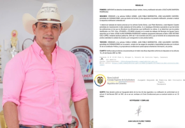 Juzgado ordena a periodistas de CasaMacondo rectificar afirmaciones sobre predios de Josué Alirio Barrera