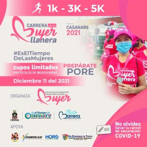 La carrera atlética de la Mujer Llanera se realizará en Pore este sábado