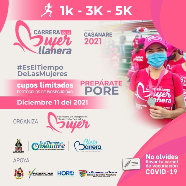 La carrera atlética de la Mujer Llanera se realizará en Pore este sábado
