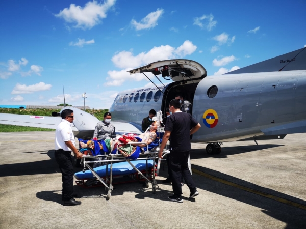 Grupo Aéreo de Casanare trasladó joven a Bogotá por problema respiratorio