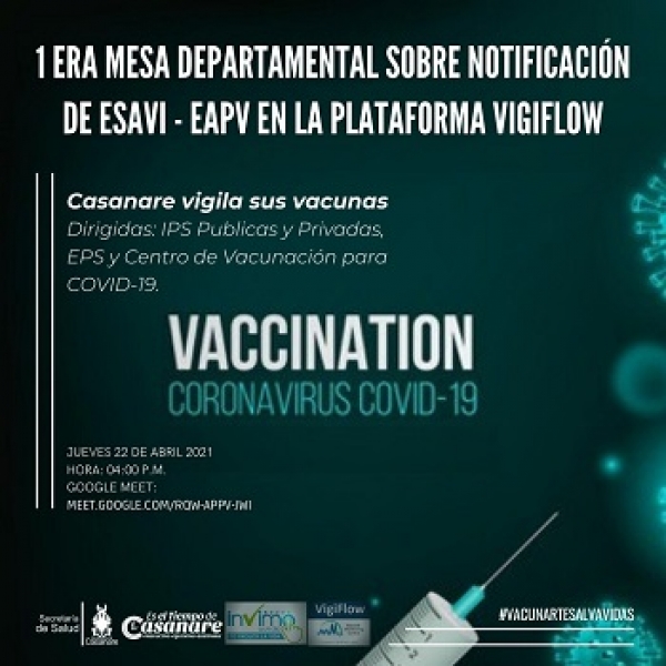 Secretaría Departamental de Salud liderará proceso de capacitación al personal de salud para la identificación y oportuna notificación de eventos adversos por vacuna contra la Covid-19.