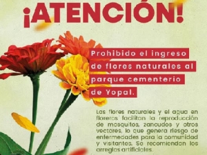 Prohíben ingreso de flores naturales al cementerio de Yopal