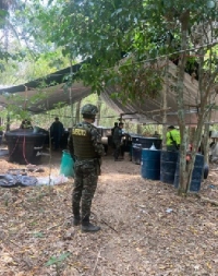 Ejército desmanteló laboratorio para el procesamiento de cocaína en zona rural de Orocué