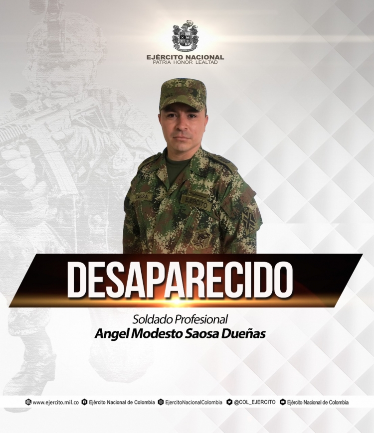 Ejército reporta la desaparición de otro soldado profesional en Arauca