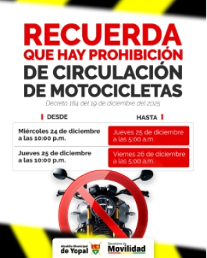 Alcaldía de Yopal restringe circulación de motocicletas durante Navidad y Año Nuevo