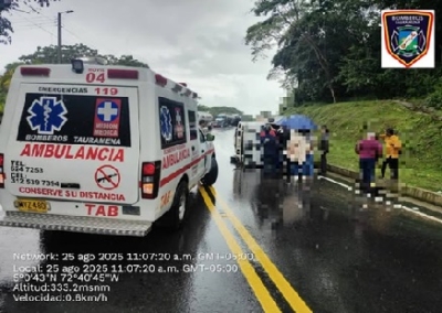 Camión sufrió volcamiento lateral en la Marginal del Llano