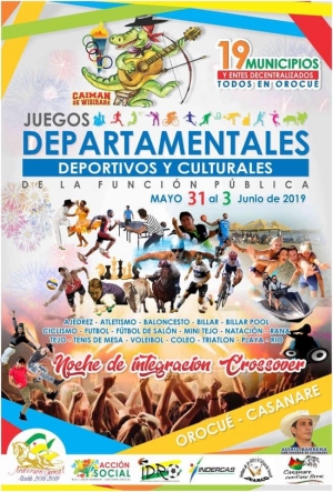Este viernes inician Juegos Departamentales Deportivos y Culturales de la Función Pública