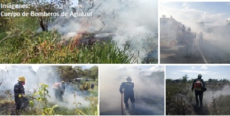 Bomberos de Aguazul han atendido tres incendios forestales en menos de 24 horas