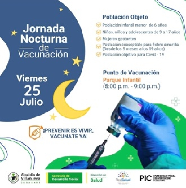 Villanueva realiza jornada vacunación nocturna