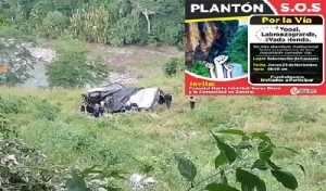 Con un plantón comunidad de El Morro exige mejorar la vía a Labranzagrande