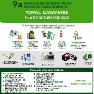 Este jueves viernes se adelantará jornada de recolección de residuos posconsumo
