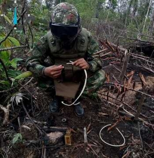 Ejército y Armada ubicaron y destruyeron explosivos improvisados en el Guainía