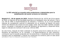 Superintendencia de industria y comercio autorizó acuerdo para la estabilización del precio del arroz