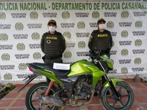 Policía recuperó motocicleta robada en Paz de Ariporo