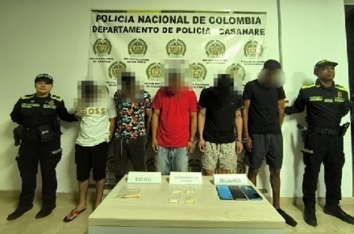 Cinco personas capturadas en Villanueva por tráfico de estupefacientes