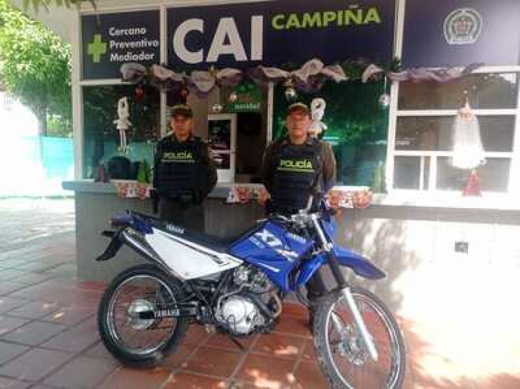 Moto robada hace tres días en Yopal fue recuperada por la Policía