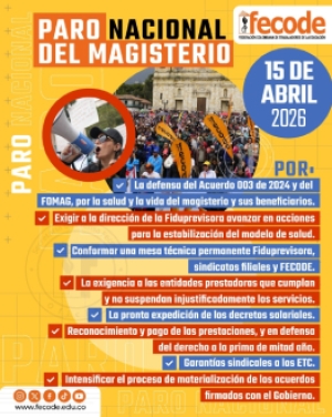 Fecode convocó a paro nacional del magisterio el 15 de abril