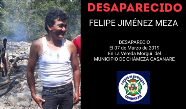 En Chámeza, familiares buscan a este hombre de 45 años