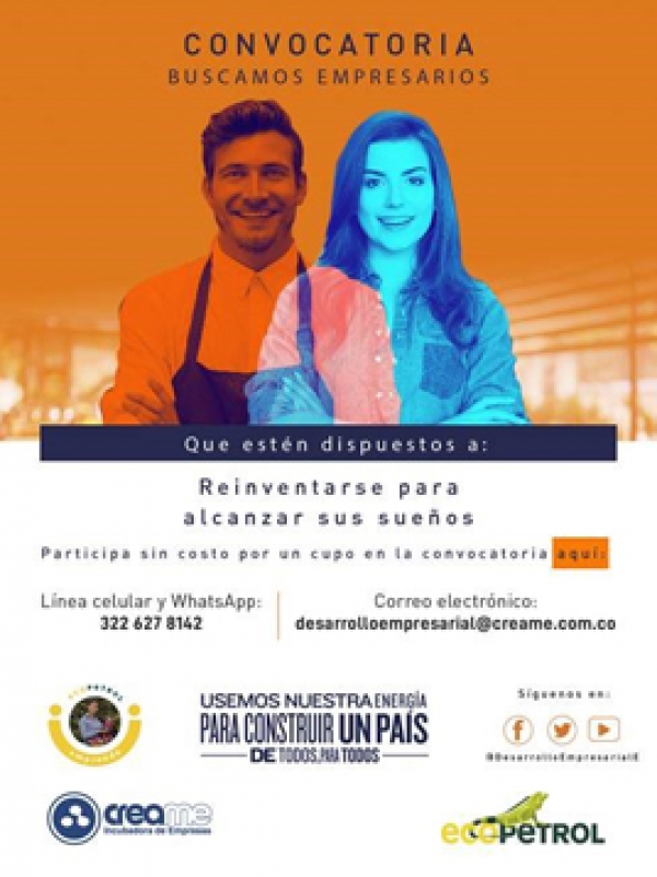 Ecopetrol y Créame abren convocatoria para asesorar mipymes de Casanare