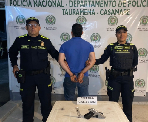 Policía capturó en Pore un hombre que tenía orden de captura por porte ilegal de armas