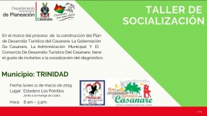 Socialización del Plan Departamental de Desarrollo Turístico en Sácama y Trinidad
