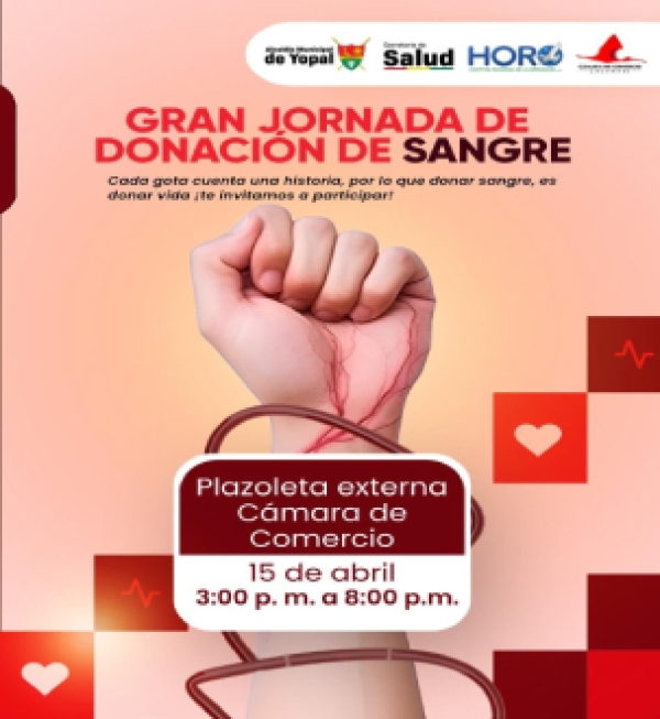 Pasado mañana 15 de abril se adelantará jornada de donación de sangre en Yopal