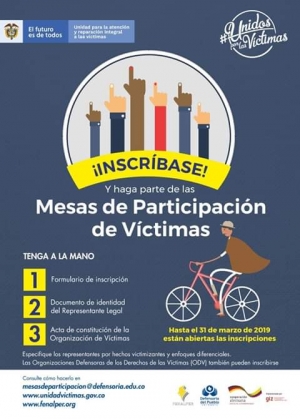Abiertas inscripciones para conformar Mesas de Víctimas en Casanare