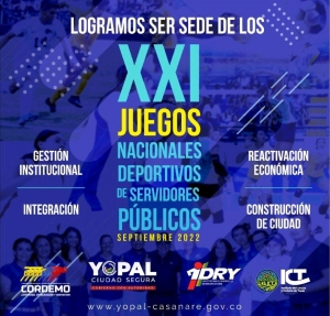 Yopal será sede de los Juegos Nacionales Deportivos de Servidores Públicos