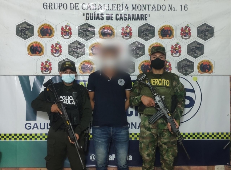 Capturado cuando cobraba una extorsión a un comerciante en Casanare