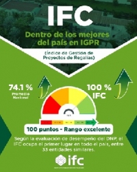 IFC lidera índice de gestión de proyectos de regalías con 100 puntos