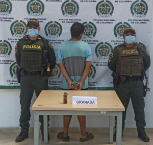 En Villanueva, capturado ciudadano venezolano con una granada de mano