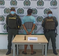 En Villanueva, capturado ciudadano venezolano con una granada de mano